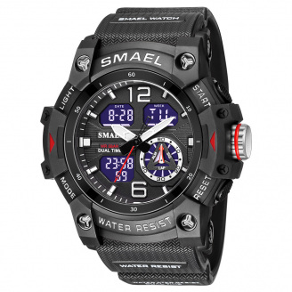 Часы наручные мужские Smael 8007 Black (15170-hbr)