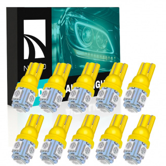 Комплект світлодіодних ламп Napo T10-5050-5smd W5W T10 10 шт Жовтий (2510508155)