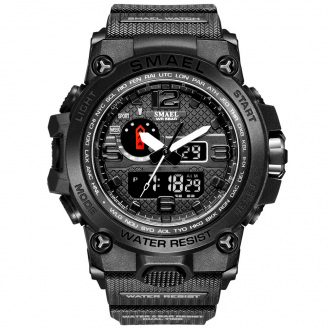 Часы наручные мужские Smael 1545D Black (15163-hbr)