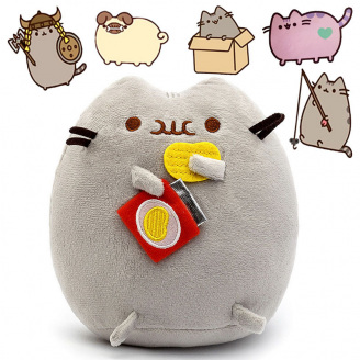 Комплект 2Life М'яка іграшка Pusheen cat 12х15 см та Набір 5 шт багаторазових наклейок v-12321