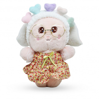 Мягкая игрушка Кролик Lalafanfan розовый MIC (С21703)