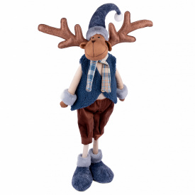 Новорічна м'яка іграшка Novogod'ko Олень в синьому жилеті 68см (974644)