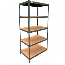 Металевий стелаж Emby Light Series 2100х900x450 мм 5 полиць ДСП до 100 кг Чорний