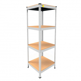 Металевий стелаж Emby Light Series 1500х450x450 мм 4 полиці ДСП до 100 кг Білий