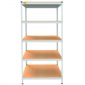 Металевий стелаж Emby Light Series 2100х900x600 мм 5 полиць ДСП до 100 кг Білий