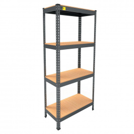 Металевий стелаж Emby Light Series 1500х600x600 мм 4 полиці ДСП до 100 кг Чорний