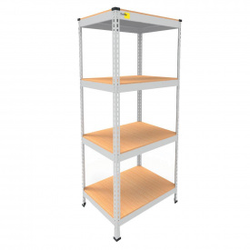 Металевий стелаж Emby Light Series 1500х900x600 мм 4 полиці ДСП до 100 кг Білий