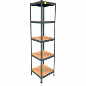 Металевий стелаж Emby Light Series 1800х450x450 мм 5 полиць ДСП до 100 кг Чорний