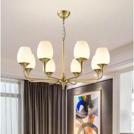 Світлодіодна люстра No Brand Жоржина 5035 Золотистий на 8 плафонів