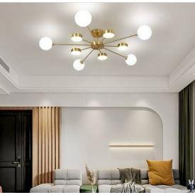 Світлодіодна люстра No Brand Яскрава 8920 Золотистий на 10 плафонів