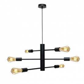 Люстра підвісна MSK Electric Asket на шість плафонів Е27 NL 6120-6 BK Чорний (619774)