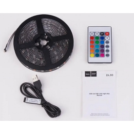 Стрічка світлодіодна з пультом Hoco DL30 RGB 4 м Чорний (2382866768)