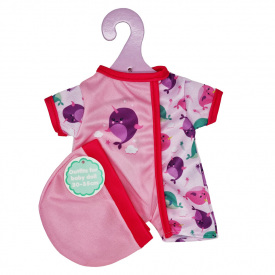 Ігровий набір одяг для пупса "Рожевий нарвал" Bambi YLC235B з шапочкою