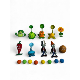 Комплект іграшок героїв із гри Plants vs Zombies Рослини проти зомбі 10 фігурок Різнокольоровий (10zombi)