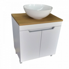 Пластикова тумба підлогова The MIX Кварта зі стільцем і чашею Мона 70х80х45 см