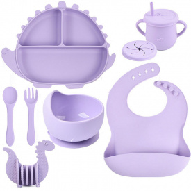 Набір дитячого посуду 2Life Y2 з 8 предметів Фіолетовий