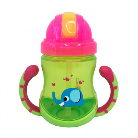 Поільник дитячий з трубочкою Неон Mega Zayka MGZ-0300 (Lime) 270 мл