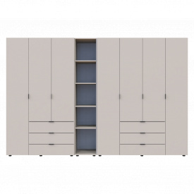 Розпашна Шафа для одягу Doros Гелар з Етажеркою Кашемір 3+4 ДСП 309.4х49.5х203.4 см (80737653)