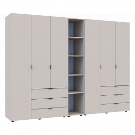 Розпашна шафа для одягу Doros Гелар з Етажеркою Кашемір ДСП 270.6х49.5х203.4 см (80737652)