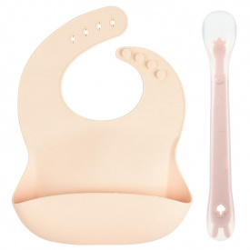 Набір дитячого силіконового посуду 2Life Y4 2 предмети Рожевий (v-12234)