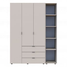 Розпашна Шафа для одягу Doros Гелар з Етажеркою Кашемір ДСП 154.4х49.5х203.4 см (80737645)