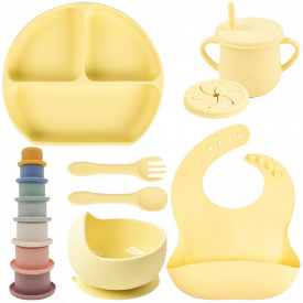 Набір посуду 2Life Y11 7 предметів та пірамідка Y28 Жовтий (v-11817)