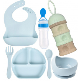 Набор силиконовой посуды 2Life 7 предметов Голубой (vol-9829)