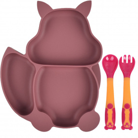 Набір 2Life тарілка Білка Y16 та прилади в кейсі Бордовий (v-11936)