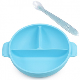 Тарілка трисекційна 2Life Y9 та ложка Блакитна (v-11841)