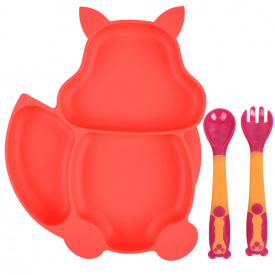 Набір 2Life тарілка Білка Y6 та прилади в кейсі Червоний (v-11934)