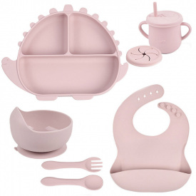 Набор силиконовой посуды 2Life Y26 6 предметов Розовый (v-11224)