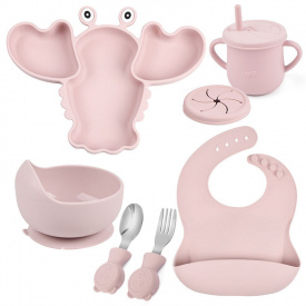 Набор силиконовой посуды 2Life Y26 6 предметов Розовый (v-11209)