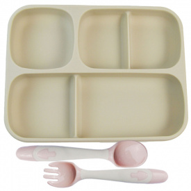 Набор силиконовой посуды 2Life 3 предмета Бежевый (vol-10739)