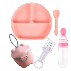 Набор силиконовой посуды 2Life Y12 5 предметов Персиковый (vol-10009)