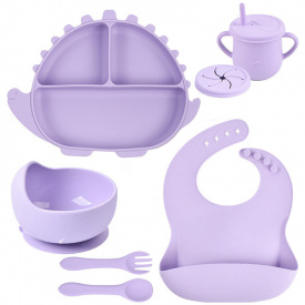 Набор силиконовой посуды 2Life Y2 6 предметов Фиолетовый (v-11210)