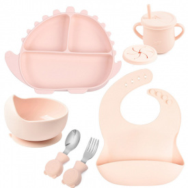 Набор силиконовой посуды 2Life Y4 6 предметов Розовый (v-11259)