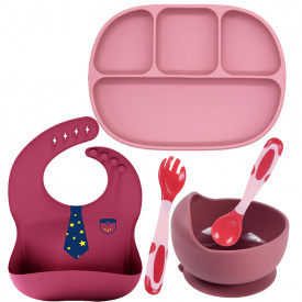 Набор силиконовой посуды 2Life тарелка D5 слюнявчик термочувствительные приборы тарелка для супа Y16 vol-10357