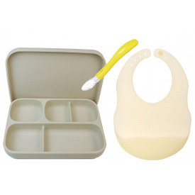 Набор силиконовой посуды 2Life 3 предмета Бежевый (vol-10476)