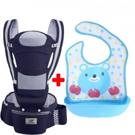 Хіпсит 2Life Baby Carrier 6в1 та слюнявчик Синій (v-11731)