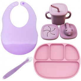 Набор силиконовой посуды 2Life D8 4 предмета Фиолетовый (vol-10447)