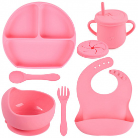 Набор силиконовой посуды 2Life Y14 6 предметов Розовый (vol-10991)
