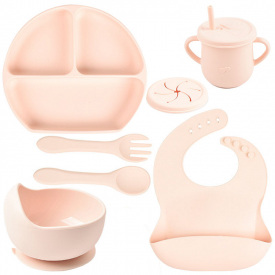 Набор силиконовой посуды 2Life Y4 6 предметов Розовый (v-10981)