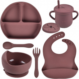 Набор силиконовой посуды 2Life Y16 6 предметов Бордовый (vol-10993)