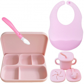 Набор силиконовой посуды 2Life A2 4 предмета Розовый (vol-10495)