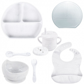 Набор силиконовой посуды 2Life Y1 7 предметов Мрамор (v-11128)