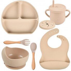 Набор силиконовой посуды 2Life Y24 6 предметов Бежевый (v-11152)