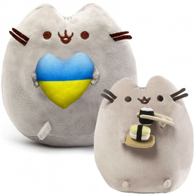 Набір м'яких іграшок 2Life Пушин кет 23х25 см/12х15 см Сірий (v-11619)