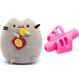 Комплект S&T М'яка іграшка Пушин кет 12х15 см та насадка для правильного письма (vol-1758)