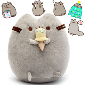 Комплект 2Life М'яка іграшка Pusheen cat 12х15 см та Набір 5 шт багаторазових наклейок v-12320
