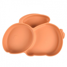 Трехсекционная силиконовая тарелка 2Life Кролик Y25 525 мл Оранжевый (v-11051)